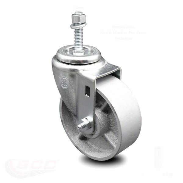 4 Inch Semi Steel Wheel Swivel 10mm Threaded Stem Caster
